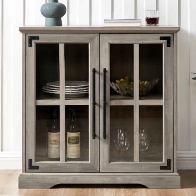 Extérieur en bois denoyer MDF Petites tables de buffet armoire buffet avec portes de grange coulissantes