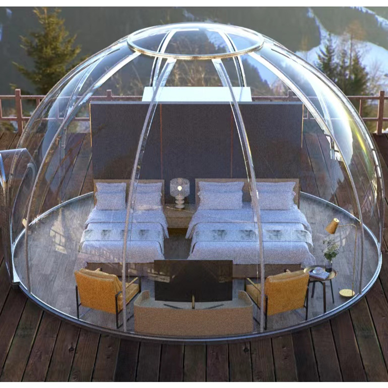 Tent à dôme transparent géodésique extérieur camping dôme tente pour hôtel de villégiature, camping, activités de plein air