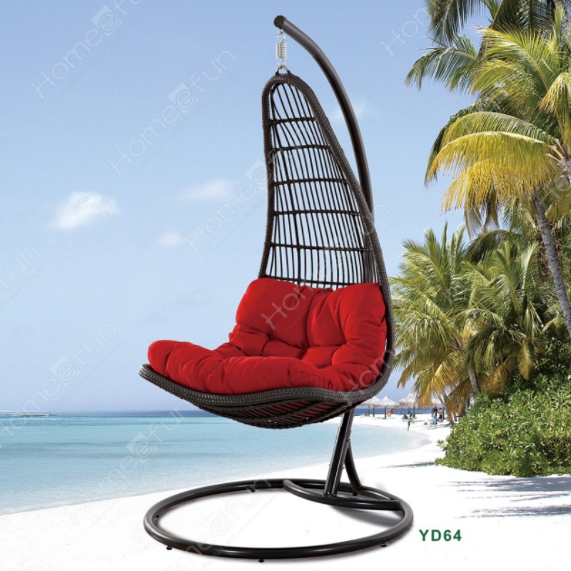 2022 commerce de gros d\'usine de haute qualité skywell Swing, mobilier extérieur, chaise d\'oeuf, chaise de canne décontractée, avec coussin et entretoise