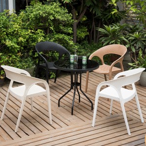 PP chaise à café en rotin mobilier extérieur jardin chaise en plastique chaise en plastique jardin chaise en plastique