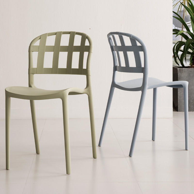 Chaise de couleur de couleur en plastique moderne Ablais fixe sans arme fixe