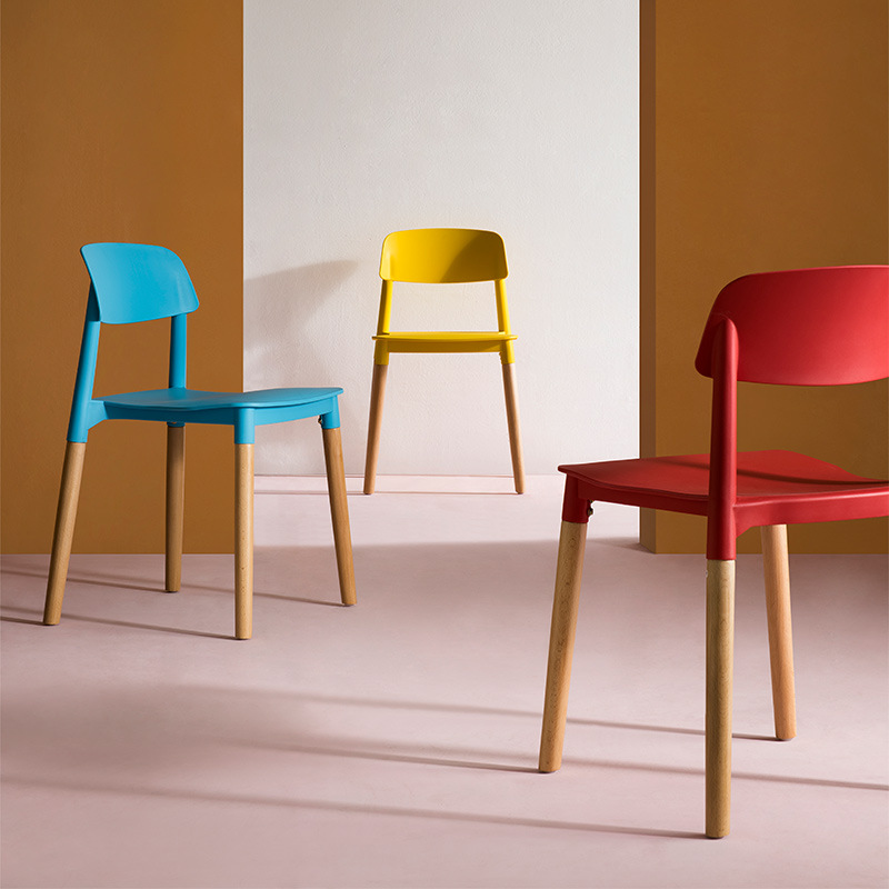 Commerce de gros mobilier de chaise de haute qualité, chaise à manger en bois, coussin en cuir plastique, chaise à manger tropicale